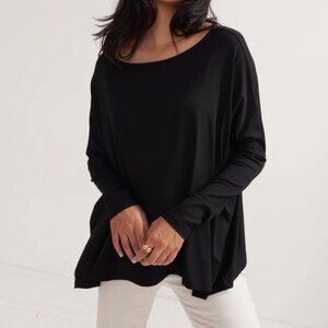HATCH Maternity The Perfect Longsleeve Rayon Tee, Black, Size 1 (S)